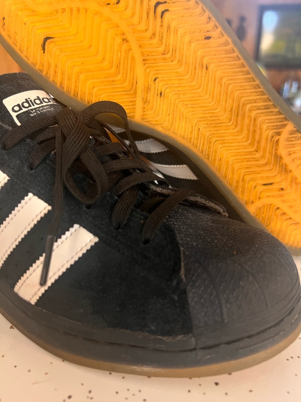 adidas Superstar ADV Black & White Suede Sneakers - Picture 2 of 6